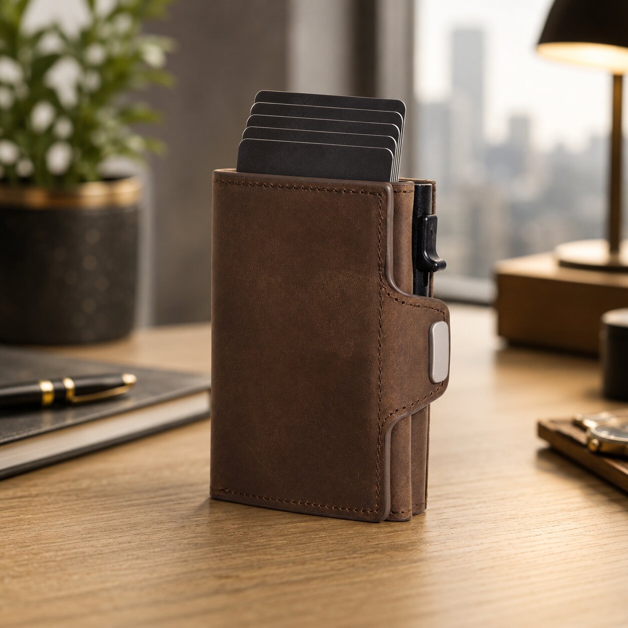 Portefeuille, porte carte en cuir véritable - PopCard™