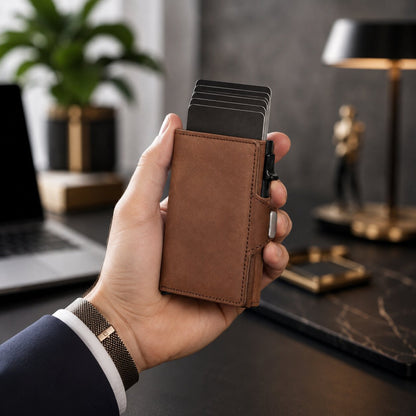 Portefeuille, porte carte en cuir véritable - PopCard™