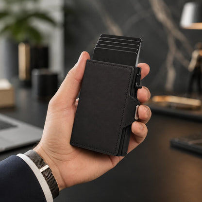 Portefeuille, porte carte en cuir véritable - PopCard™