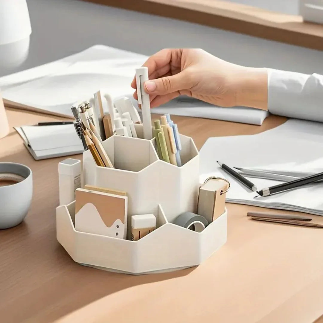 Pot a Crayon rotatif à 360° - Rangement Bureau - Rayon de Sérénité