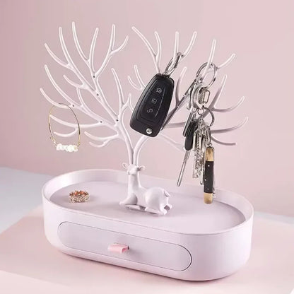 Présentoir à Bijoux | Cerf avec Tiroir - Rayon de Sérénité