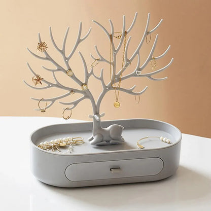 Présentoir à Bijoux | Cerf avec Tiroir - Rayon de Sérénité