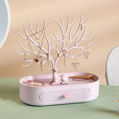 Présentoir à Bijoux | Cerf avec Tiroir - Rayon de Sérénité