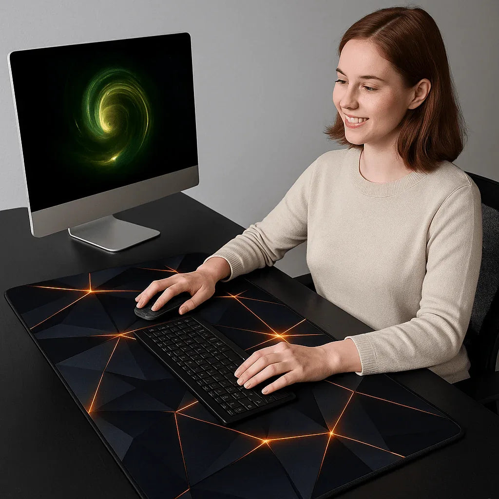 PrismeXL™ - Le Tapis de Souris Gaming aux Reflets Géométriques Spectaculaires - Rayon de Sérénité