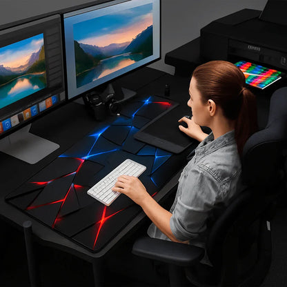 PrismeXL™ - Le Tapis de Souris Gaming aux Reflets Géométriques Spectaculaires - Rayon de Sérénité