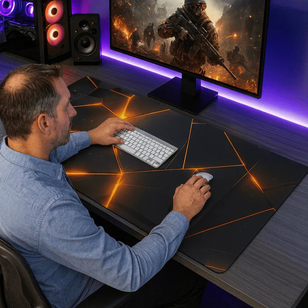 PrismeXL™ - Le Tapis de Souris Gaming aux Reflets Géométriques Spectaculaires - Rayon de Sérénité