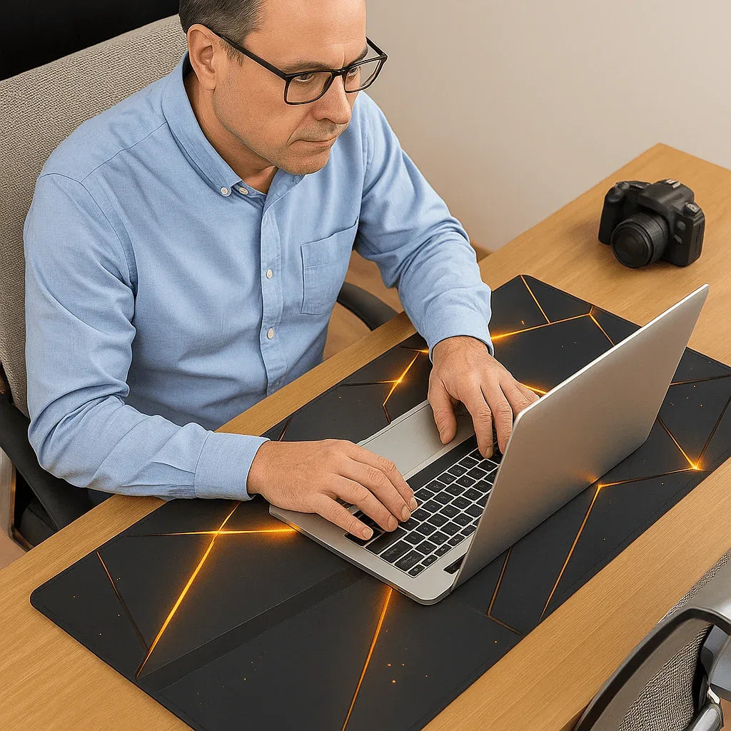 PrismeXL™ - Le Tapis de Souris Gaming aux Reflets Géométriques Spectaculaires - Rayon de Sérénité