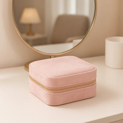 Boite à Bijoux en Velours avec Miroir | La Noblesse™ - Rayon de Sérénité