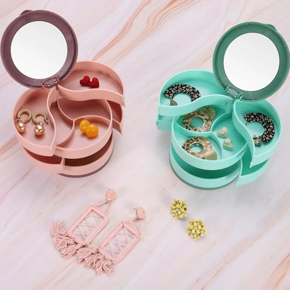 Rangement Bijoux Rotatif Blanc et Vert | ExquisBox™ - Rayon de Sérénité