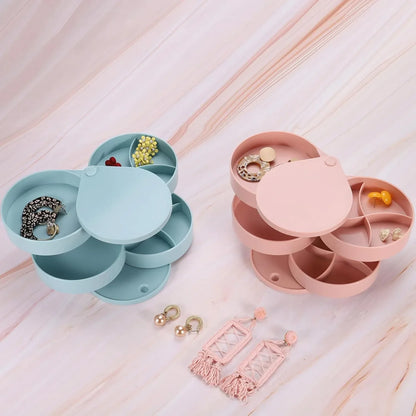 Rangement Bijoux Rotatif Blanc et Vert | ExquisBox™ - Rayon de Sérénité