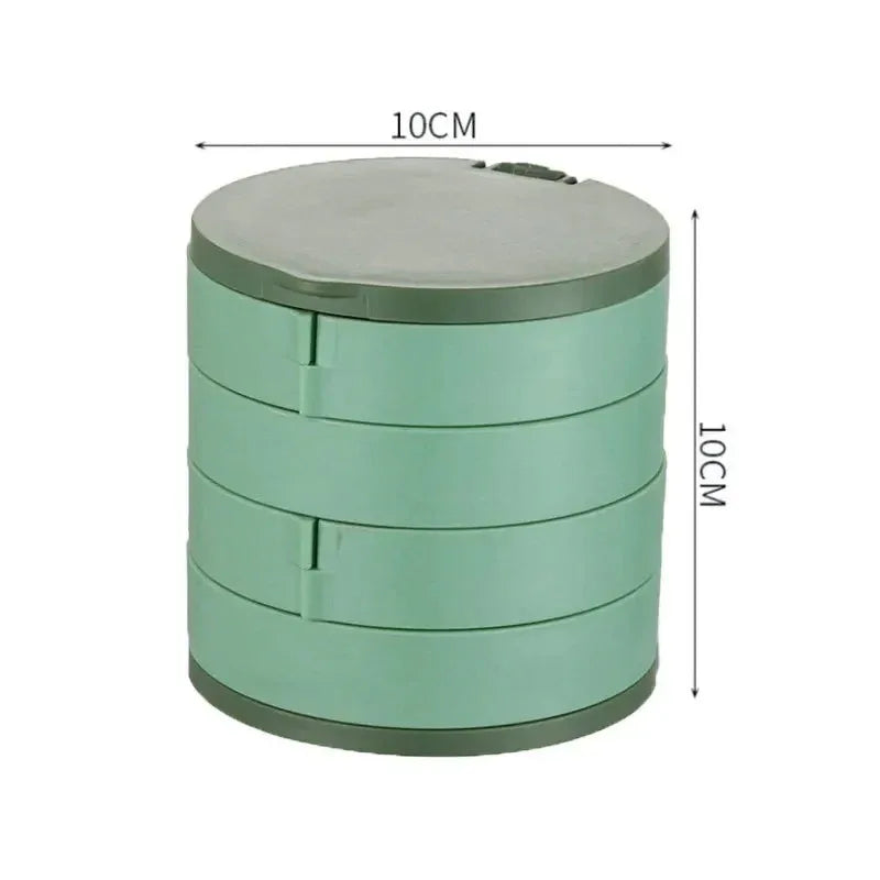 Rangement Bijoux Rotatif Blanc et Vert | ExquisBox™ - Rayon de Sérénité