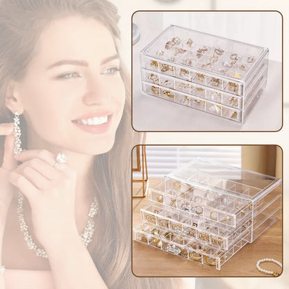 Rangement Bijoux | 72 Compartiments Translucide - Rayon de Sérénité