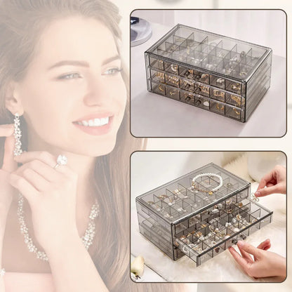 Rangement Bijoux | 72 Compartiments Translucide - Rayon de Sérénité