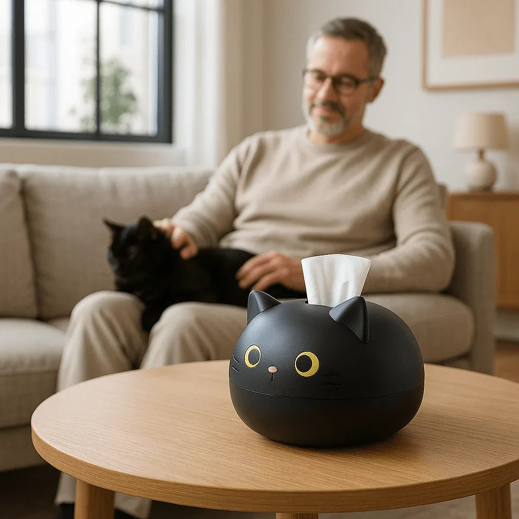 Rangement Bureau KittyZen™ - Le Compagnon Félin de votre Bureau - Rayon de Sérénité