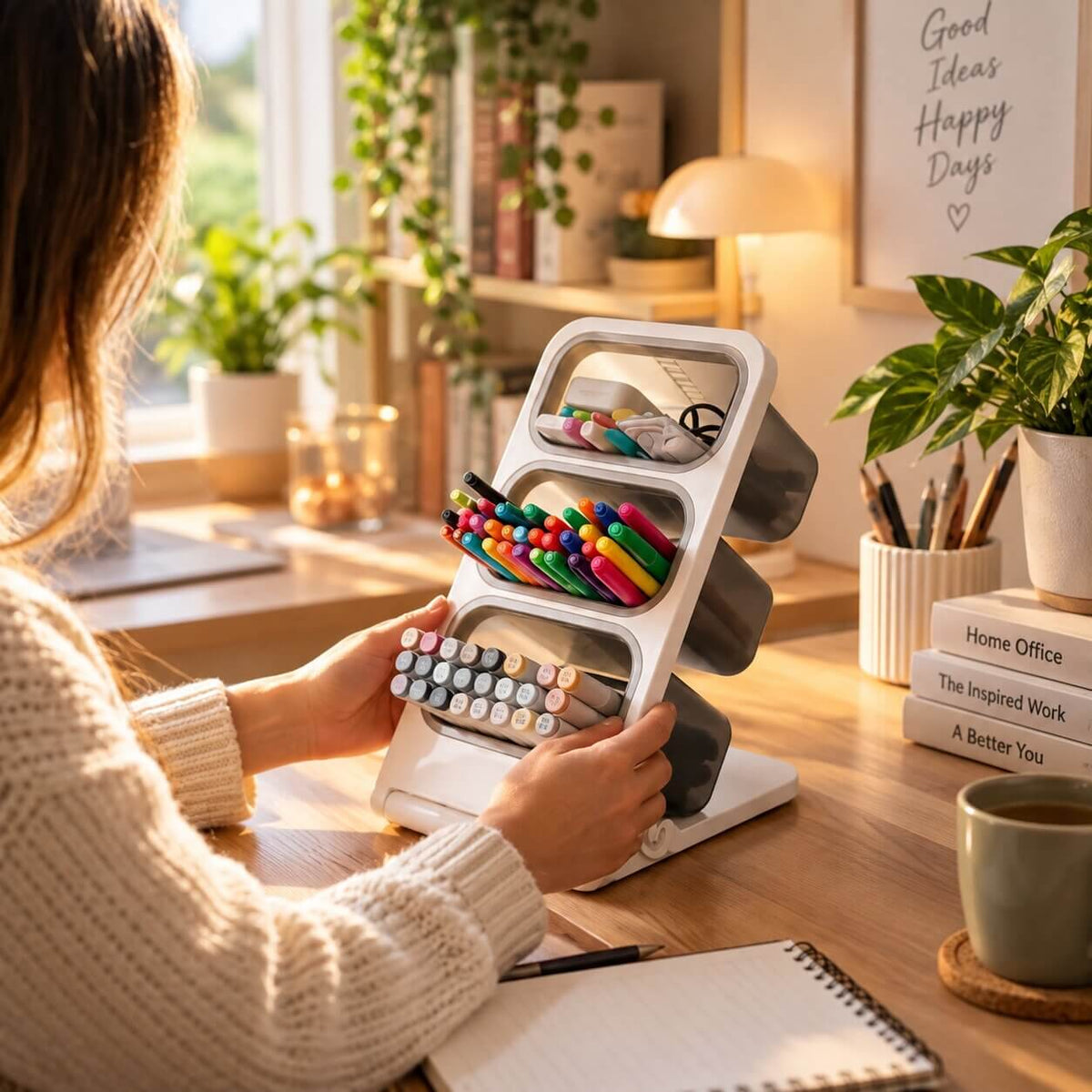 rangement bureau pot a crayon triplus pratique
