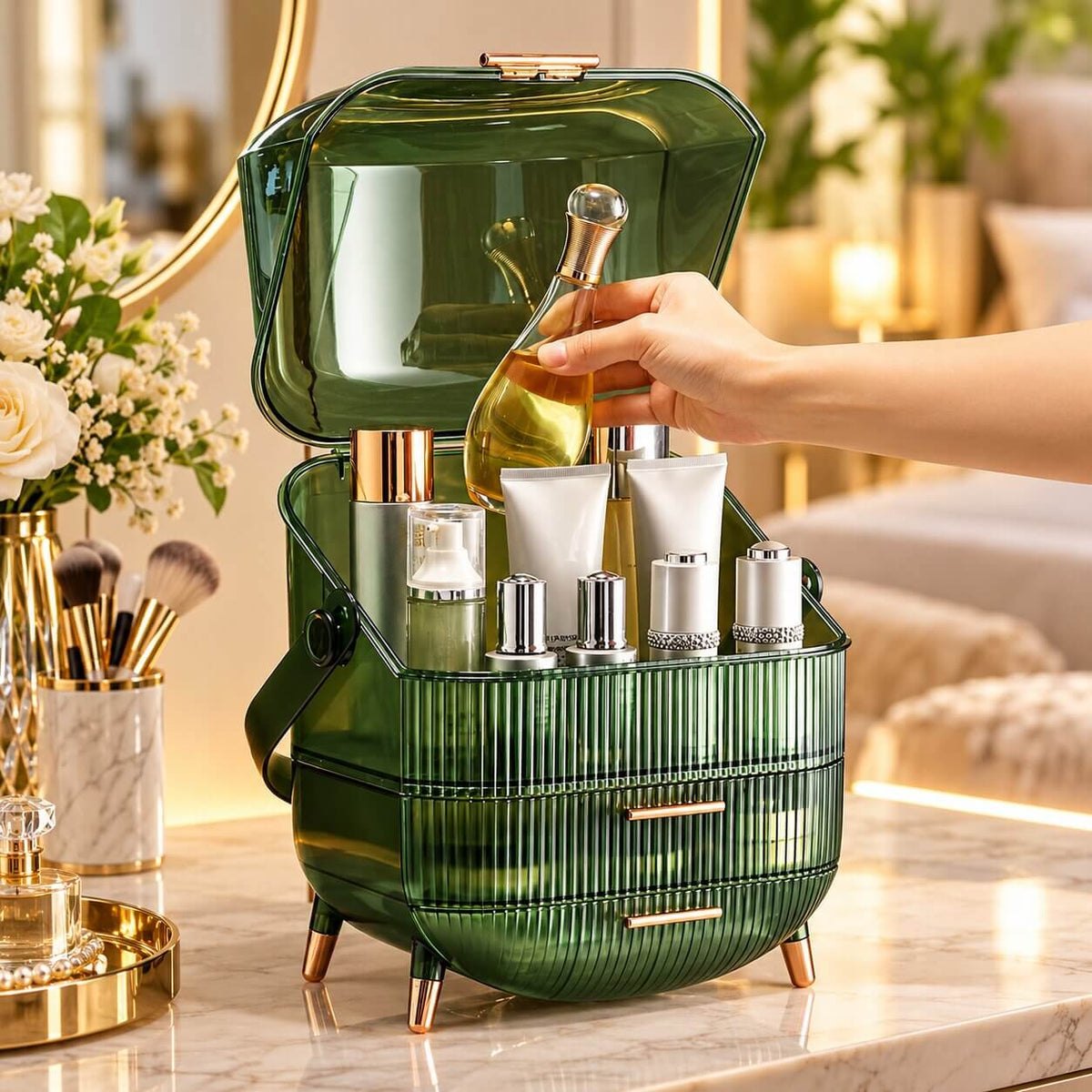 rangement maquillage clarea astucieux