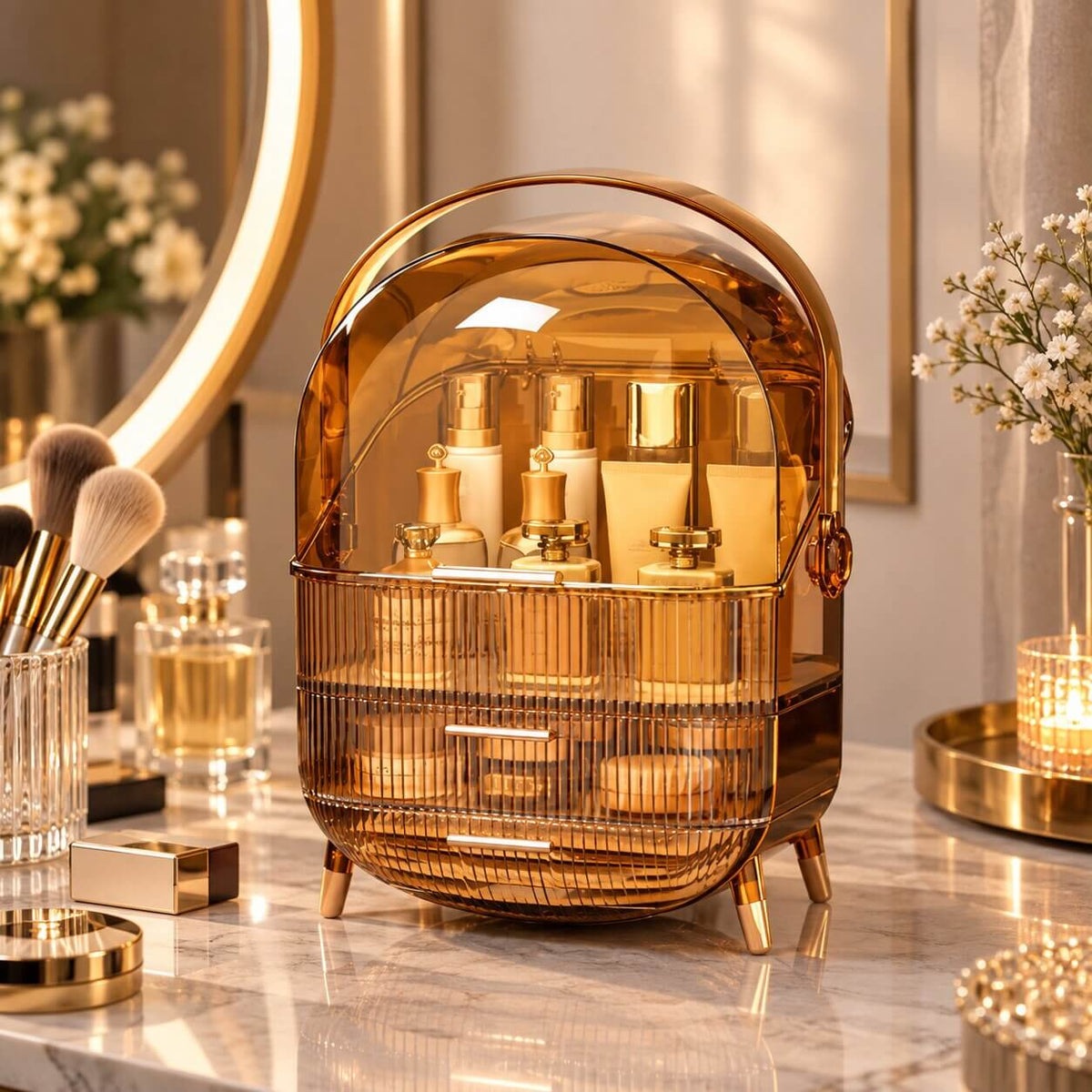 rangement maquillage clarea lumineux