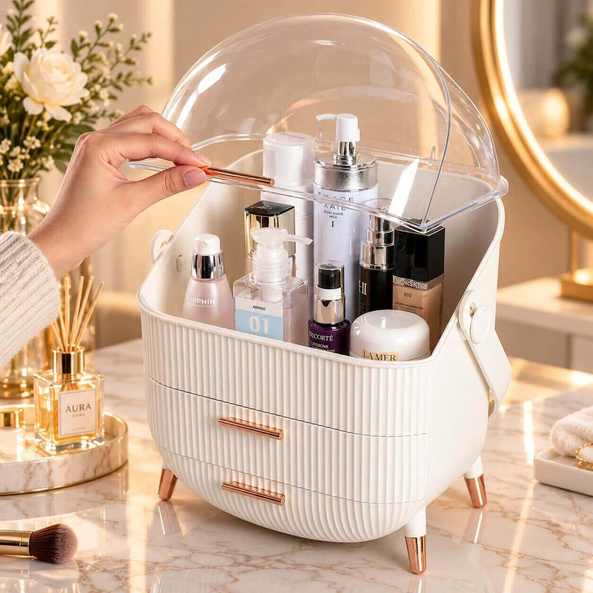 rangement maquillage elaris élegant stylé