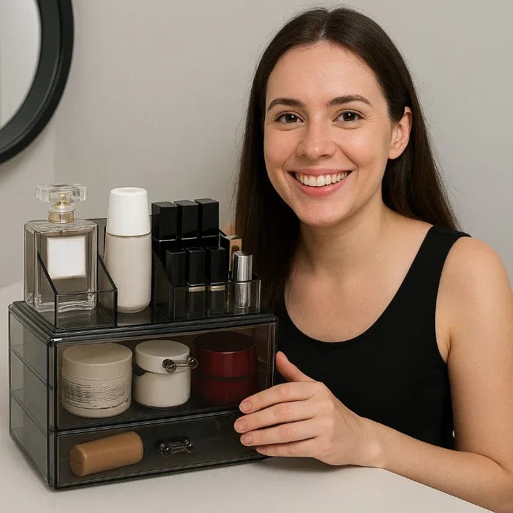 Rangement Maquillage | GlamClear™ - Rayon de Sérénité