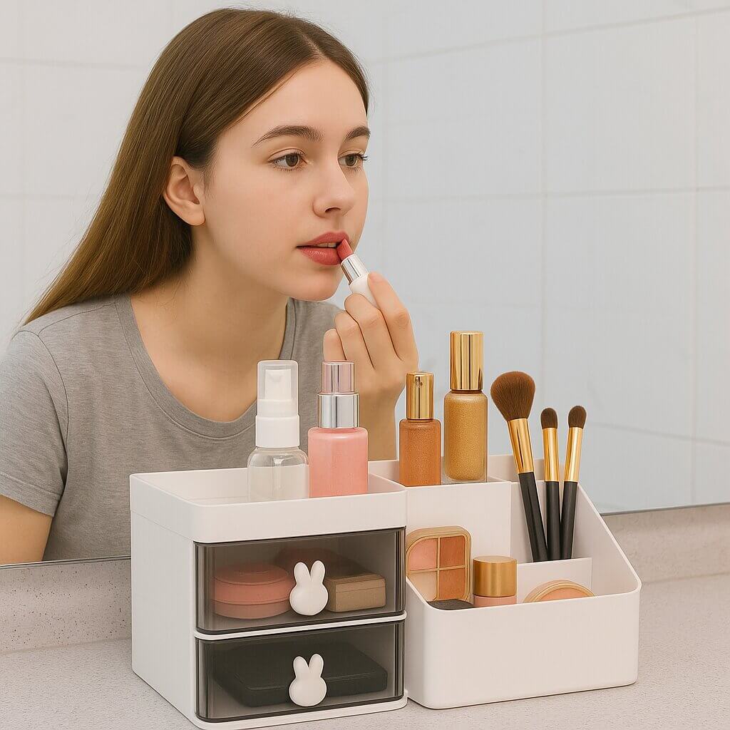 rangement maquillage plastique parfait pour fille