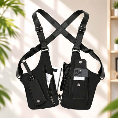 sac à bandoulière de poitrine noir classe