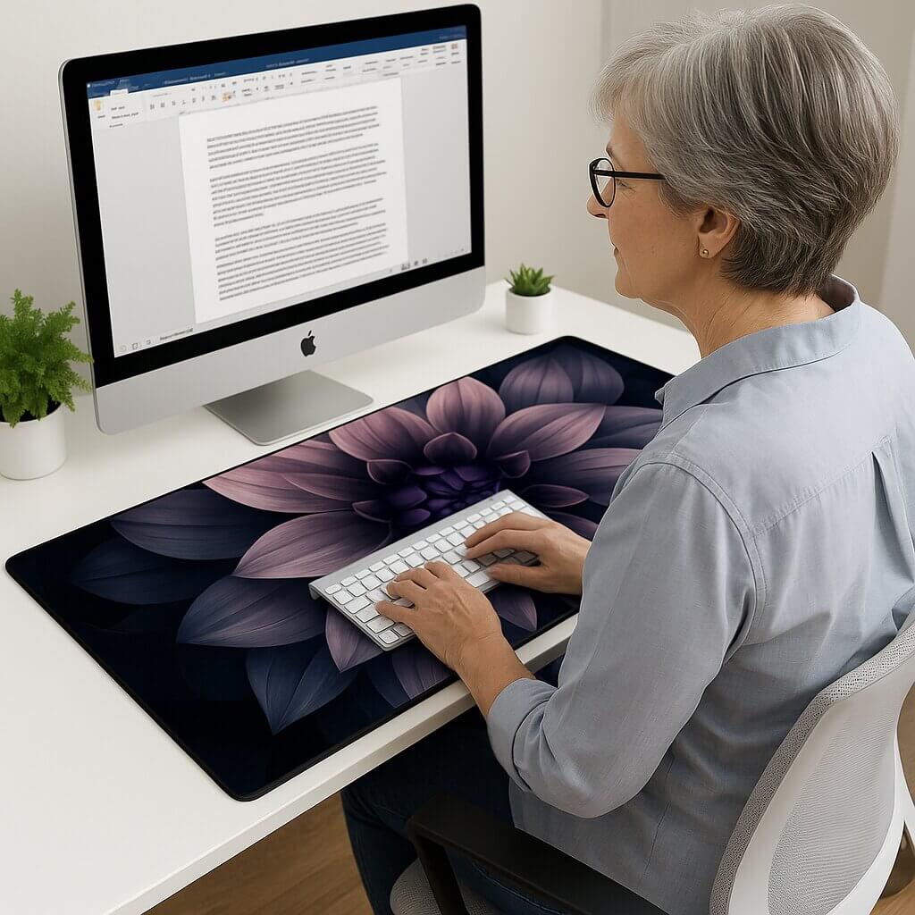 tapis de souris fleur pratique
