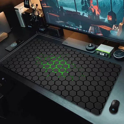 Tapis de Souris HexaGrip™ - Élégance Géométrique, Confort de Glisse - Rayon de Sérénité
