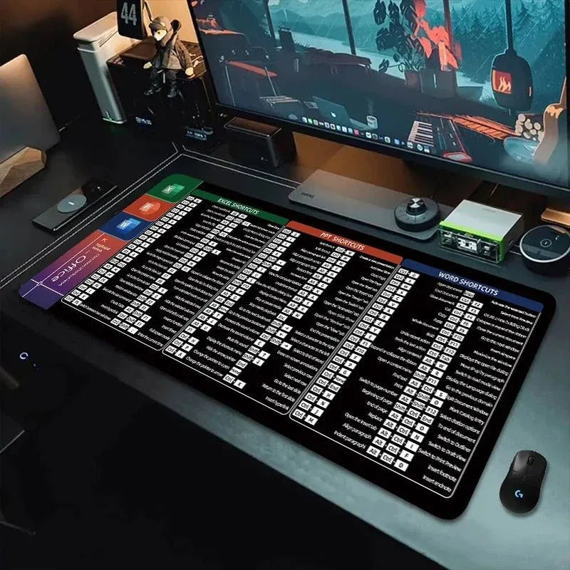 Tapis de Souris OfficeBoost™ - Raccourcis Word, Excel & PowerPoint Réunis - Rayon de Sérénité