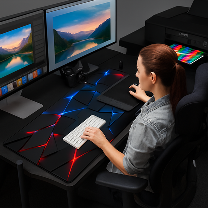 PrismeXL™ - Le Tapis de Souris Gaming aux Reflets Géométriques Spectaculaires