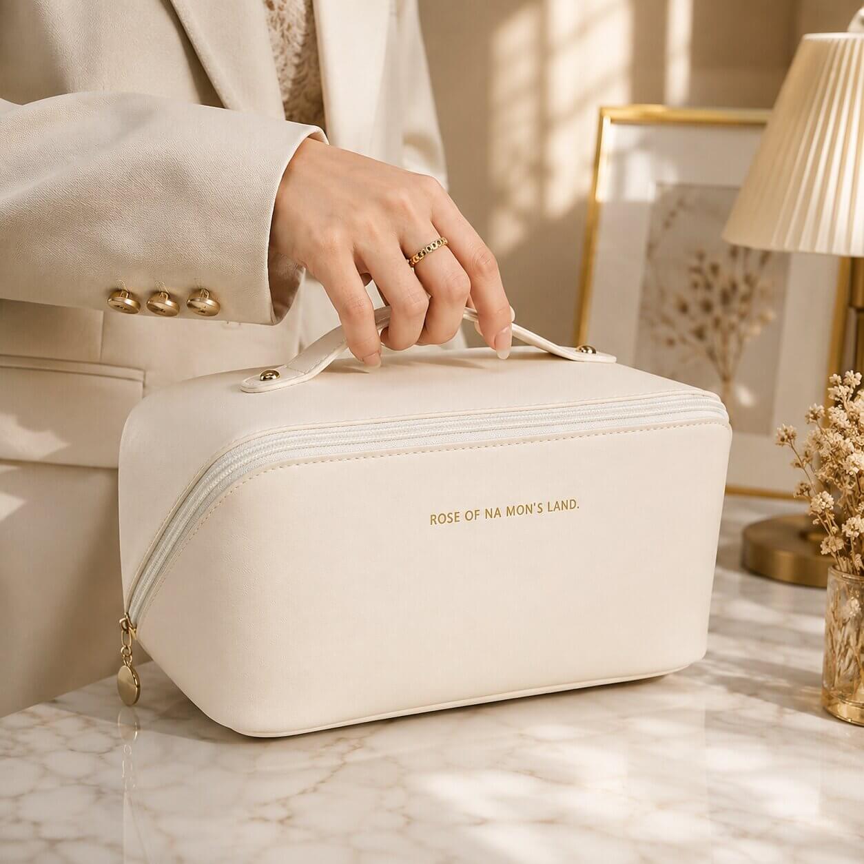 trousse de toilette pour femme glamoria blanc chic