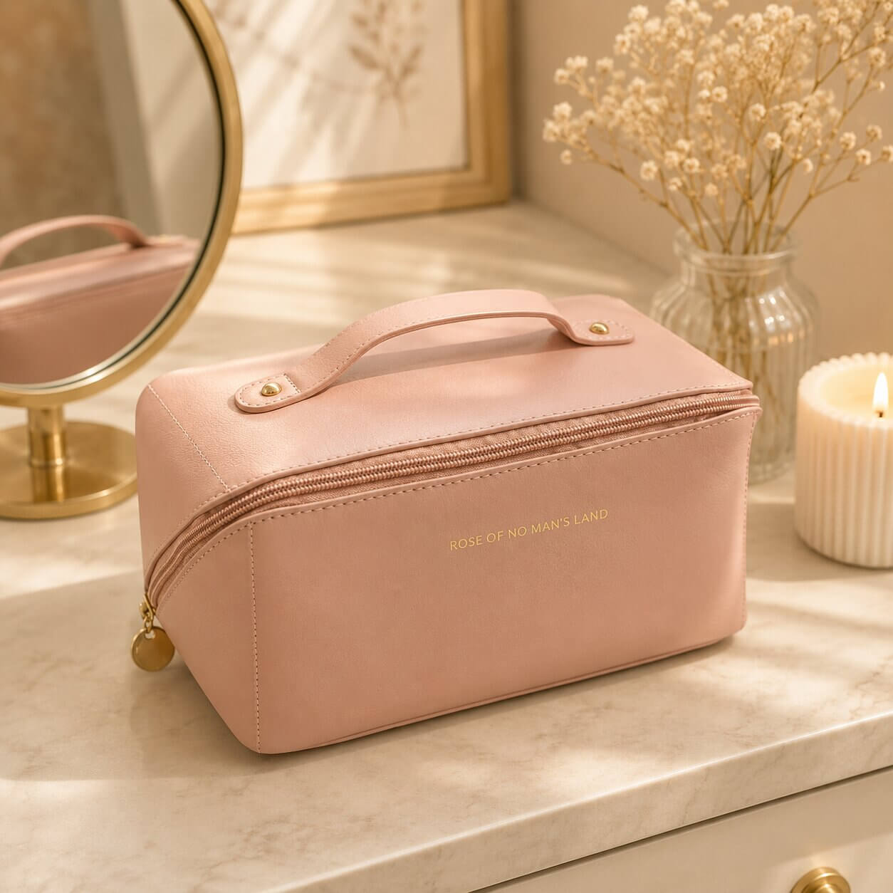 trousse de toilette pour femme glamoria  rose douce