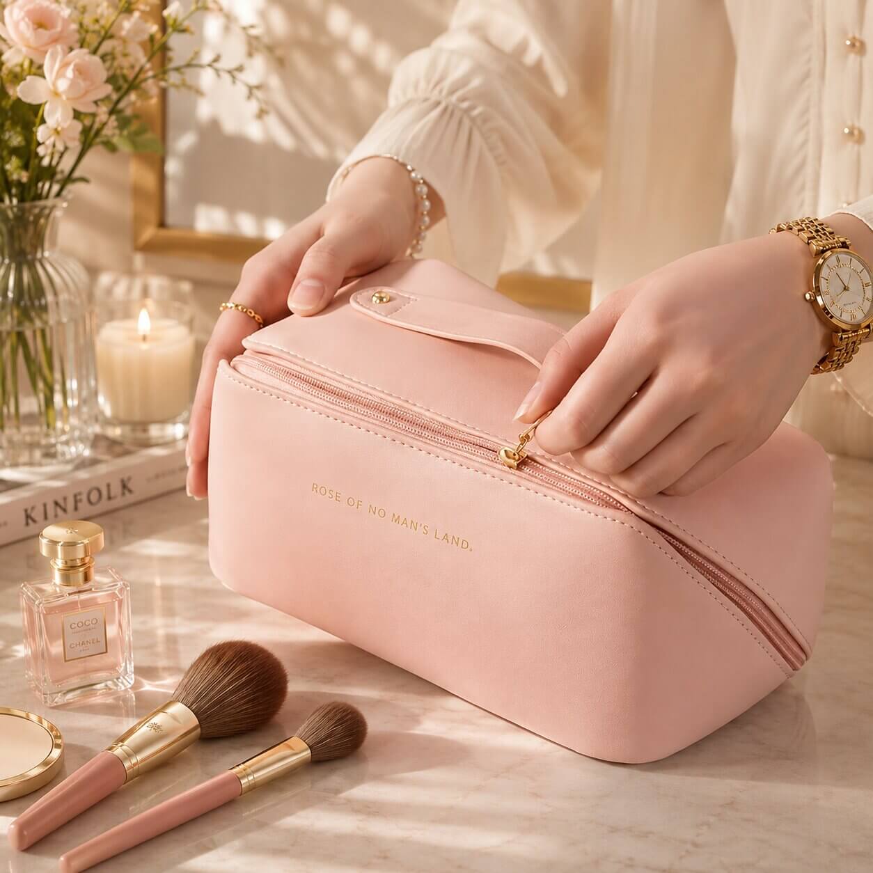 trousse de toilette pour femme glamoria rose sublime