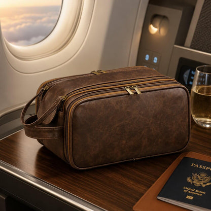trousse de toilette voyage dans un avion