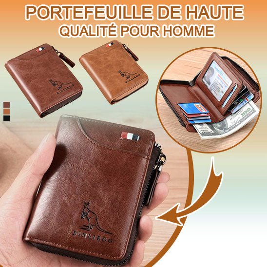 DAVE WALLET - Portefeuille en cuir véritable pour homme - Rangements et ses usages