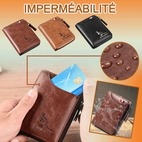 DAVE WALLET - Portefeuille en cuir véritable pour homme - Rangements et ses usages