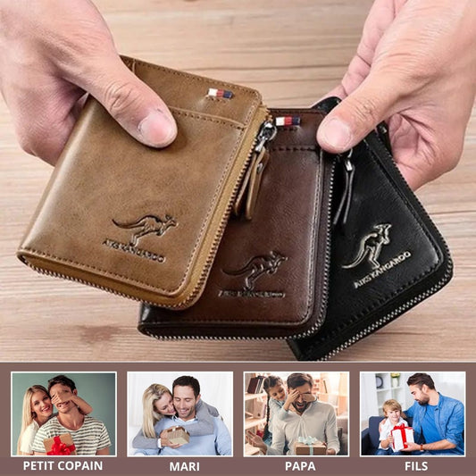 DAVE WALLET - Portefeuille en cuir véritable pour homme - Rangements et ses usages