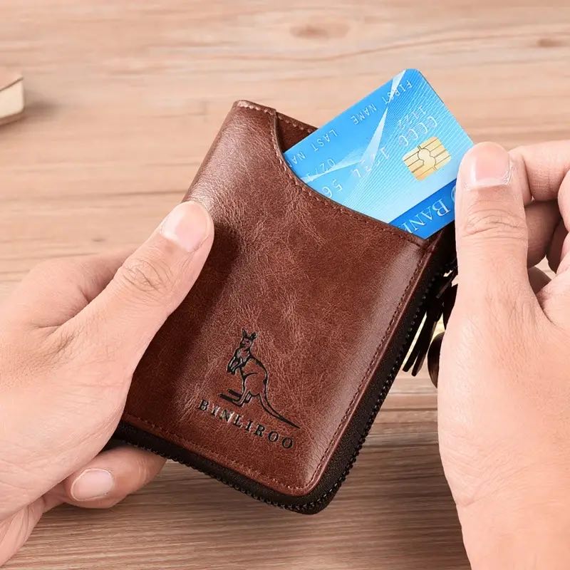 MEN WALLET - Portefeuille en cuir véritable pour hommes - Rangements et ses usages