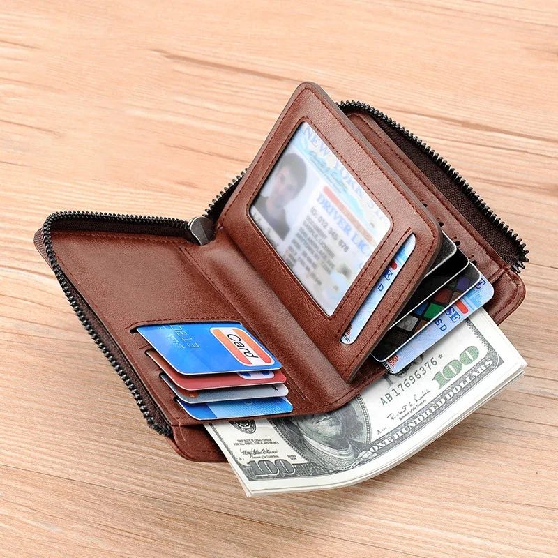 MEN WALLET - Portefeuille en cuir véritable pour hommes - Rangements et ses usages