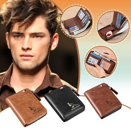 MEN WALLET - Portefeuille en cuir véritable pour hommes - Rangements et ses usages